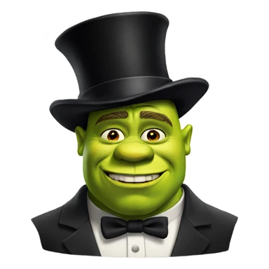 Shrek with a top hat  sticker