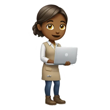 Girl at work  sticker