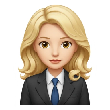 elegant female boss with long blonde wavy hair sticker