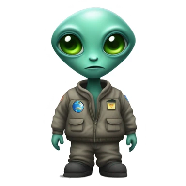 Un alien sur un ovni sticker