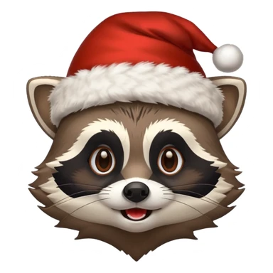 Christmas hat Racoon  sticker