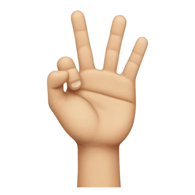 hand with four fingers up and folded thumb sticker