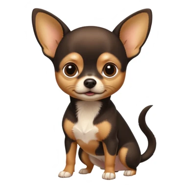 Chihuahua noir marron sticker