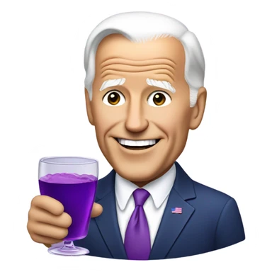 joe biden holding a purple drink in a glass sticker