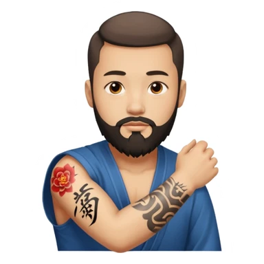 Ingeniero con barba y letra china minipeka  sticker