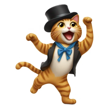 Cat Dancing with Hat sticker