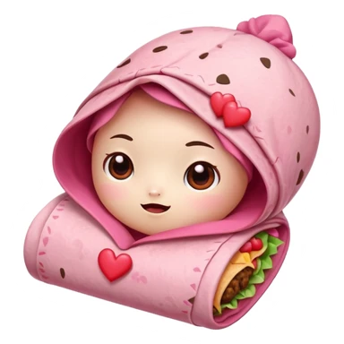 pink hearts burrito valentine hearteyes face cute kawaii niche  sticker