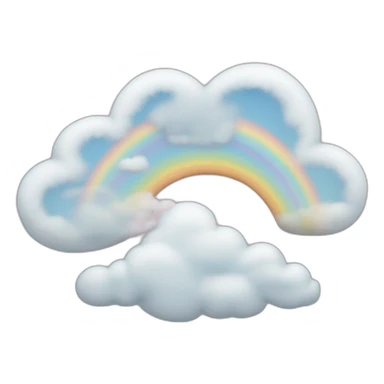 Cœur avec un nuage derrière et arc en ciel sticker