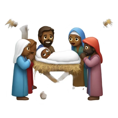 Nativity scene sticker