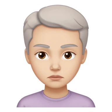 minimal flat emoji of an irritable face,
slightly furrowed eyebrows,
tight lips but not angry,
emotion restrained and subtle,
soft pastel warm-gray tones,
emotional but calm design,
modern female health app style,
transparent background,
vector illustration
 sticker