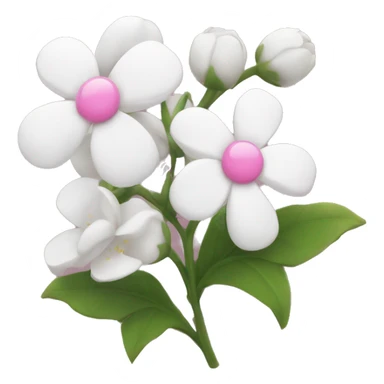 white flowers with pink now holding it together  sticker