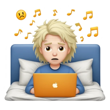 laptop working struggeling in bed sticker