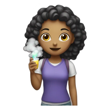 a girl with a vape in her hands sticker