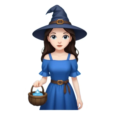 Brunette girl witch cool water sticker