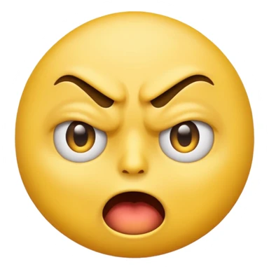 yellow emoji head with one eye twitching in rage, expressive face, classic emoji style sticker