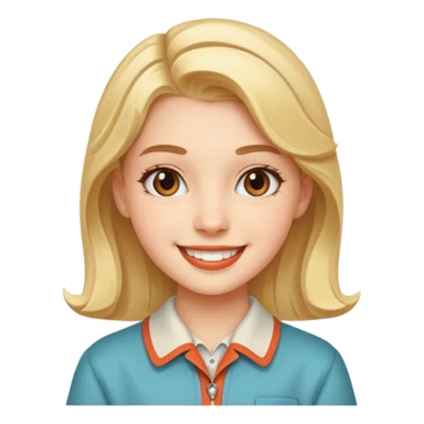 a teenage girl wearing retro clothes sticker