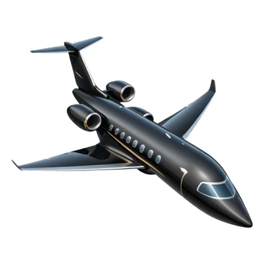Black private jet, profile view sticker