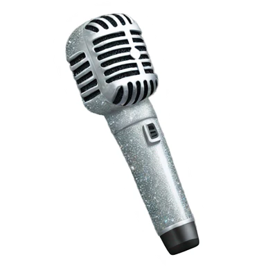 Silver glitter handheld microphone  sticker