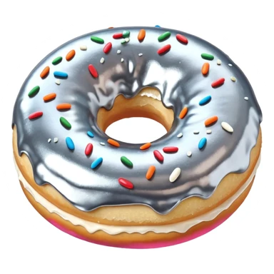 Donut with silver frosting sticker