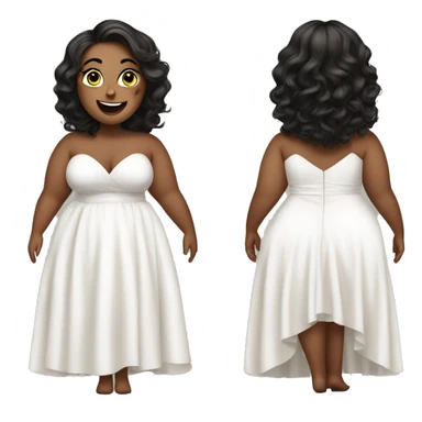 Curvy plus size white lady with prom dress sticker
