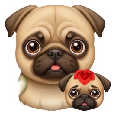 Pug com várias expressões sticker
