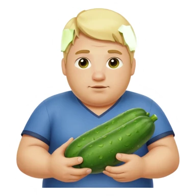 make a cucumber gamer, blonde and fat, male. show cucumbers sticker
