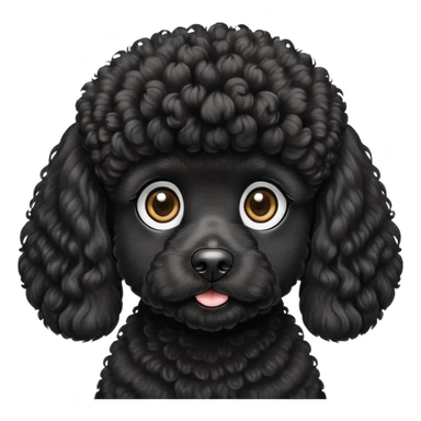 black Miniature poodle  sticker