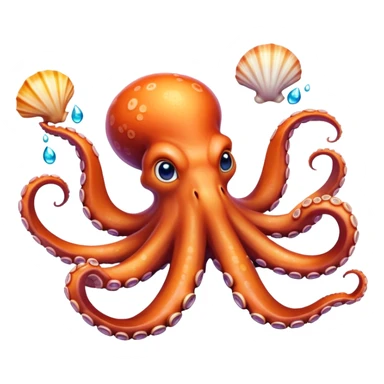 Octopus juggling seashells sticker