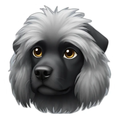 Black griffon dog with some white hairs sticker