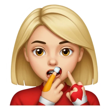 Cara mordiéndose el dedo sticker