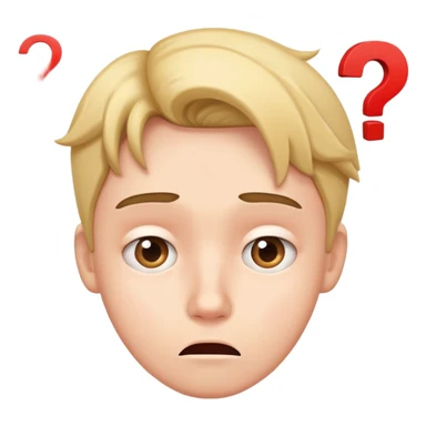 confused face with question marks around head, bewildered expression sticker