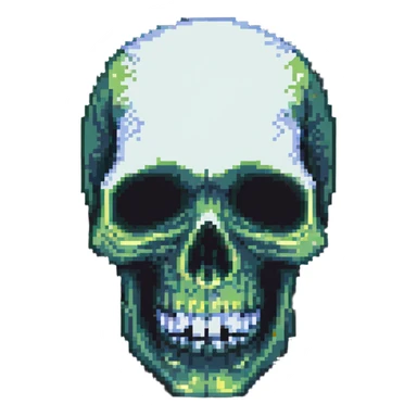 skull with skew teeth sticker