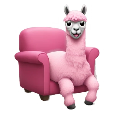 Pink lama in livingroom sticker