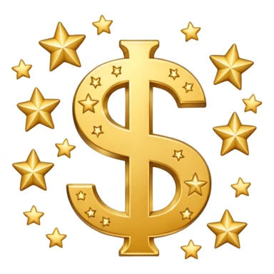 united states dollar sign with stars and hearts and sparkles sticker