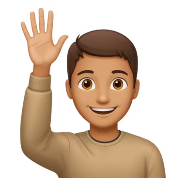 saying hello avatar up hand sticker