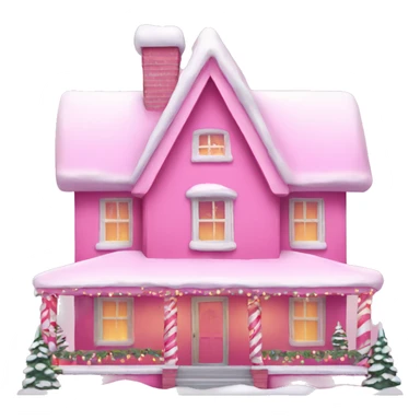 Pink Christmas house sticker
