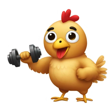 chicken at the gym doing arm movements sticker