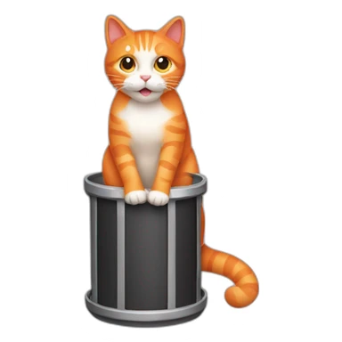 Orange cat with a Cylinder sticker