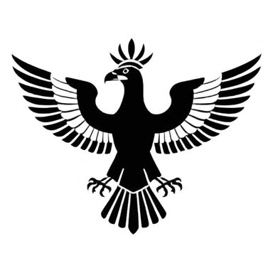 Minimalist black and white emblem emoji, inspired by the Faravahar symbol. Bio instagram  sticker
