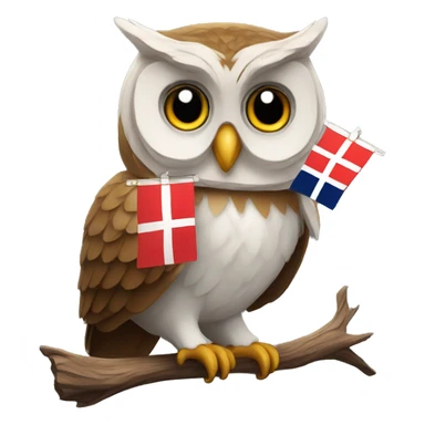Owl with Norwegian flag and tarot cards sticker