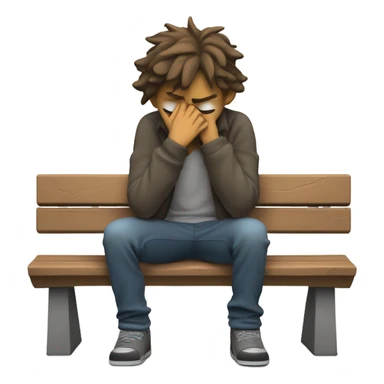 Sad and depressed boy that just broke up with his girlfriend because he only loves work sticker