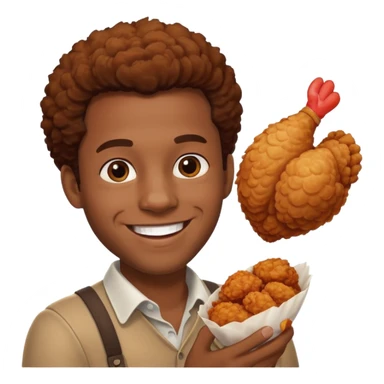 black guy eating kfc sticker