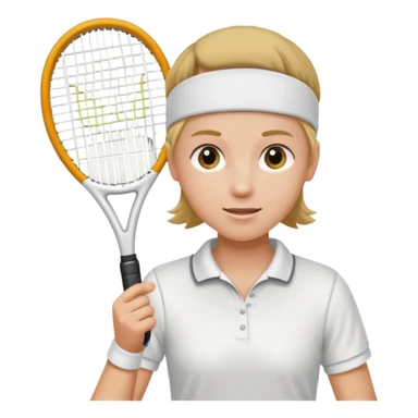 Tennis player with white sweatband sticker