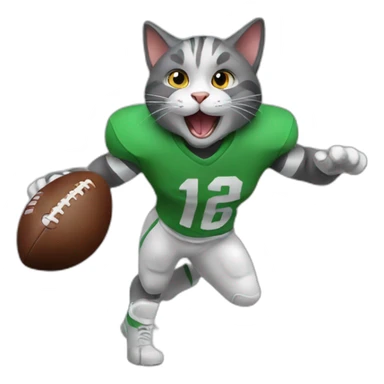 cat playing football sticker