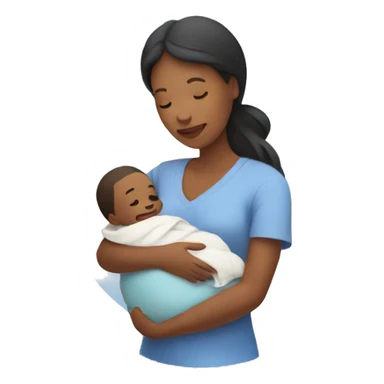 Mom holding newborn baby sticker