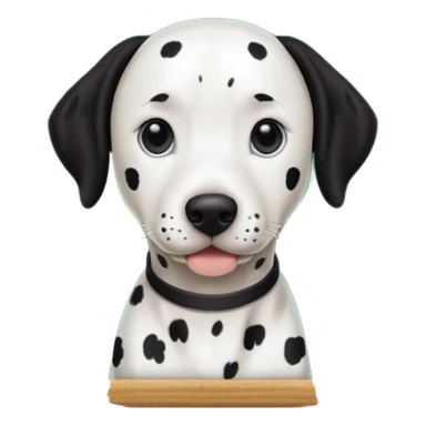Dalmatian, in the background a green school board in a wooden frame sticker