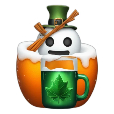 Schneemann mit einem jägermeister sticker