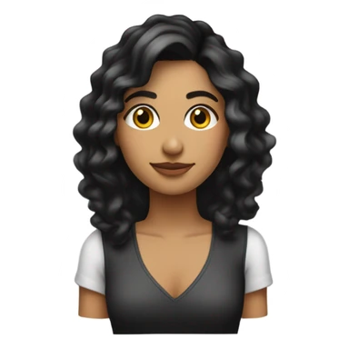 chica morena, cabello negro, lacio y largo sticker