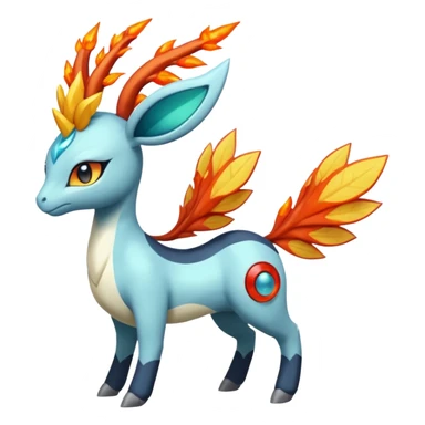 loopy honey-dipped buzzing bumbling fuzzy cute fiery ivy-hydro-Meloetta-Dialga-Salamence-Giratina-Rapidash-Pokémon-Fakémon-fusion-hybrid-creature sticker
