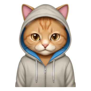 Cool cat wearing a hoodie sticker